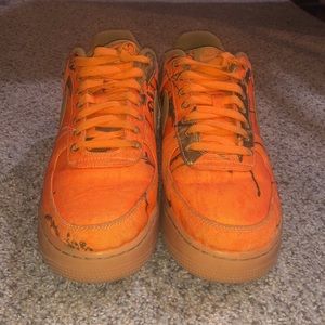 Men orange and tan camouflage sneakers